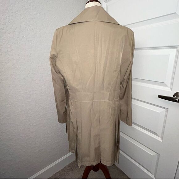 New, Via Spiga Waterproof Button Front Trench Coat - Picture 5 of 10